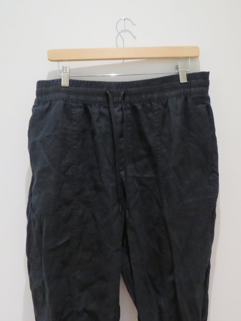 ATHLETA Retreat Linen High Rise Ankle Pant Black Large Travel Coastal Summer - Picture 3 of 12